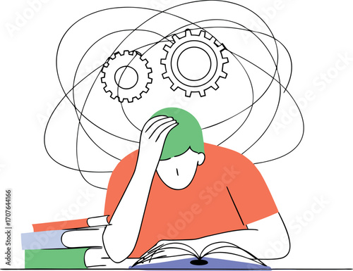 vector illustration of a symbol of overload and mental block
