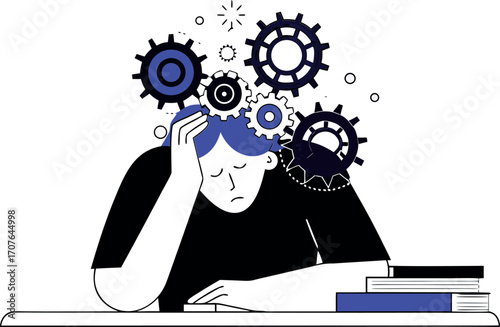 vector illustration of a symbol of overload and mental block