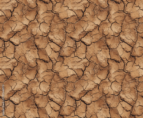 seamless pattern tiles: ground surface dry cracked earth