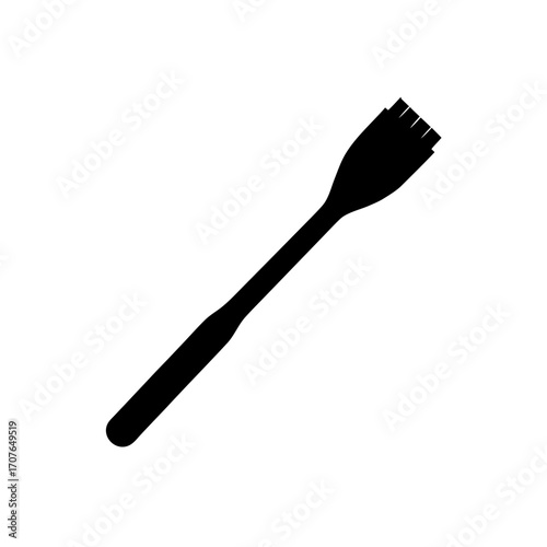 Silhouette of a back scratcher tool item on transparent background