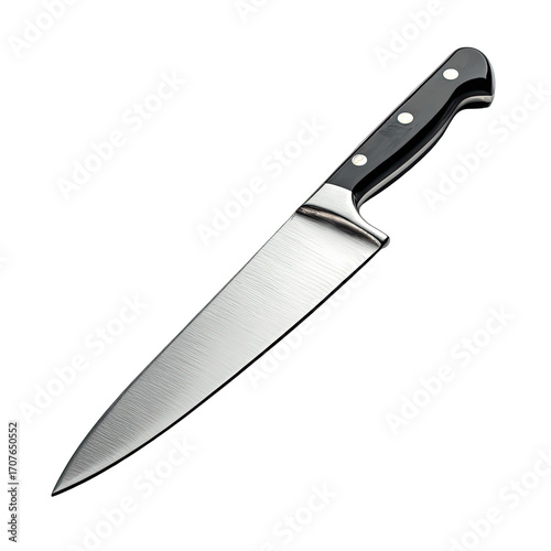 Sharp kitchen knife with black handle (1)