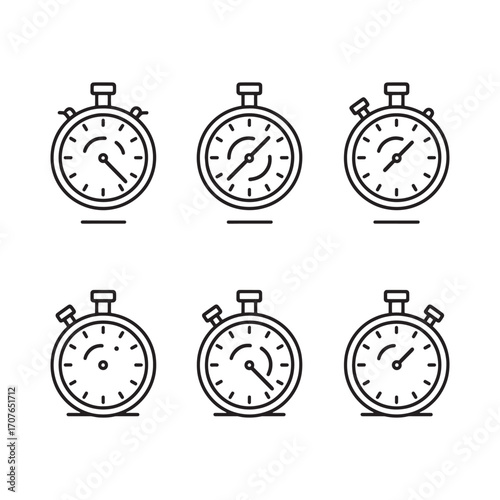Stopwatch Line Art Captures Every Second