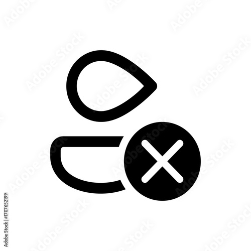 Silhouette of a user icon with a delete symbol overlay representing account removal and cancellation process