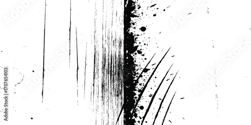 Abstract image in gray tones featuring scattered geometric shapes and forms minimalist design