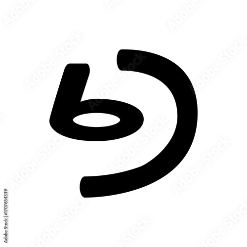 Illustration of a black blu ray disc logo design on a white background, a modern media storage symbol design