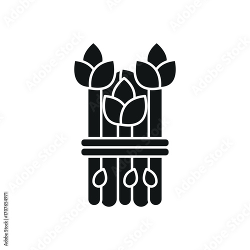 Asparagus icon in glyph for simple vegetable and organic content.