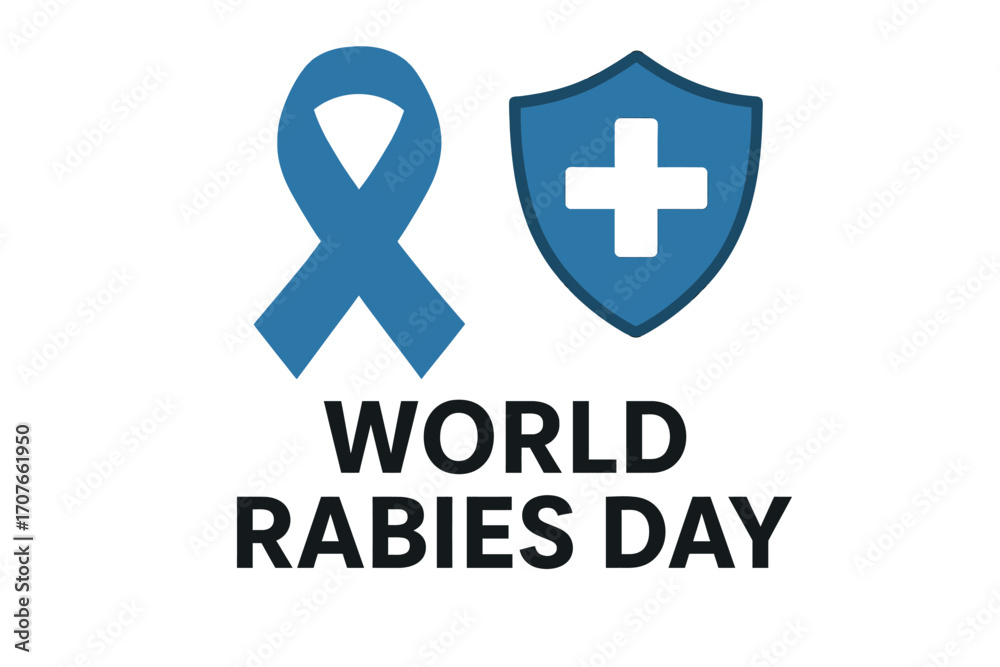 Fototapeta premium World Rabies Day Flat Vector Illustration with Awareness Icons