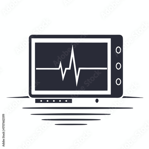 Heartbeat monitor displays a pulse trace with clarity against a simple white background