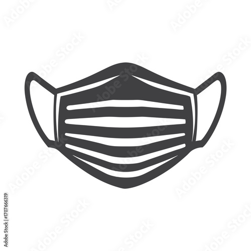 mask displays layered structure with the white horizontal space for virus protection