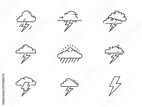 Thunderstorm line art brings nature alive