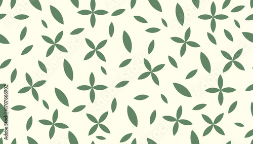 Seamless green leaf floral abstract nature inspired vector pattern deisgn.