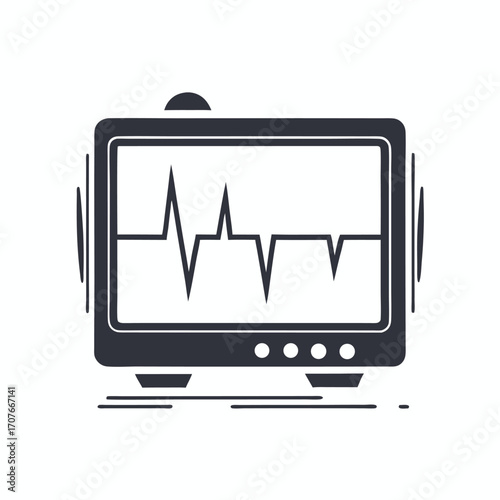 Medical monitor displaying a heart rate line symbolizes healthcare technology and medical diagnostics analysis