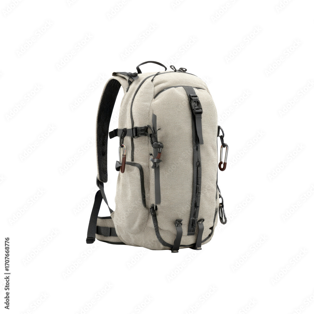 Naklejka premium Stylish Beige Backpack for Travel and Everyday Use