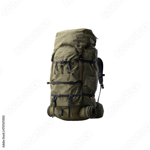 Large Olive Green Hiking Backpack for Outdoor Adventures