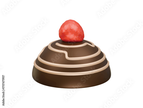 choco cute cake icon 3d illustration render
