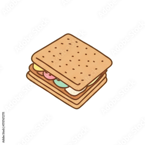 crackers on a white background