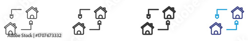 Real Estate Business Set Illustration with Outline Style Variation Vectors