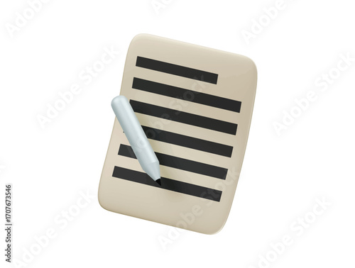 employment contract icon 3d illustration  render
