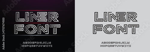 Abstract scifi line modern alphabet fonts. Science fiction typography sport, technology, fashion, digital, future creative logo font. vector illustration