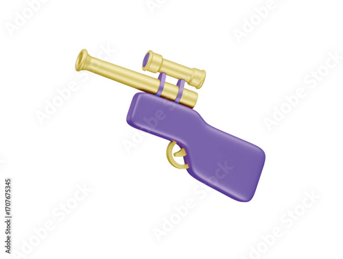 remington rifle icon 3d illustration render