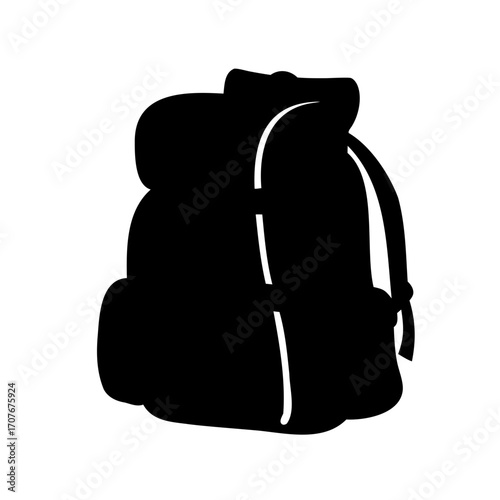 Silhouette of a hiking backpack, perfect for outdoor adventures and travel