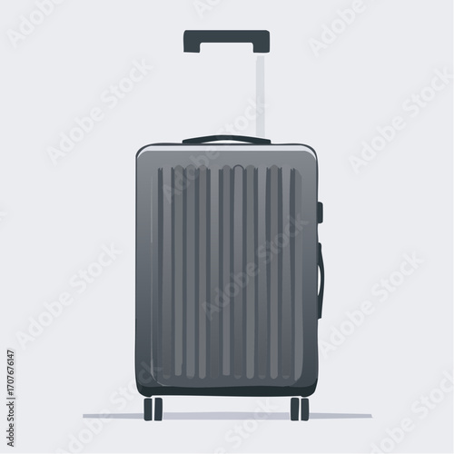 A gray, hard-shell rolling suitcase shown from the front. This is a duplicate of the third icon