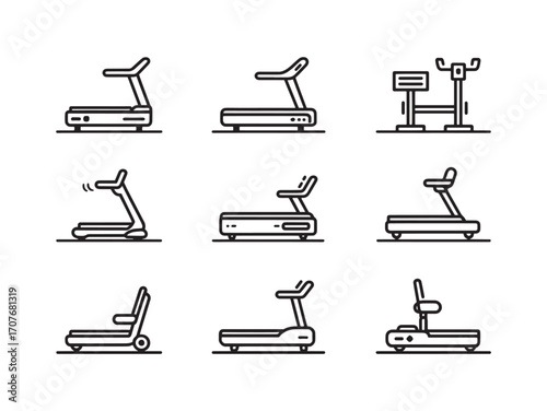 Treadmill Line Art Exercise Fitness Design