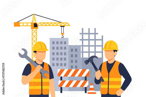 construction workers at work