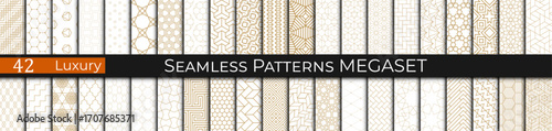 seamless geometric luxury golden pattern set, collection of 90s patterns