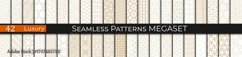 seamless geometric luxury golden pattern set, collection of 90s patterns