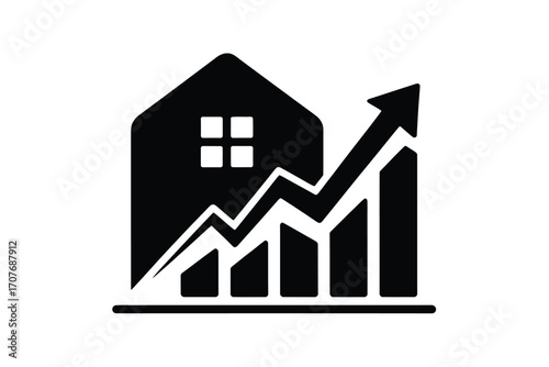 Real estate growth chart icon