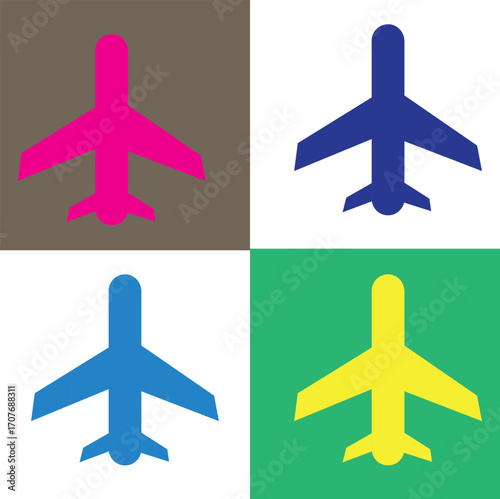 Multicolor Abstract Line Shape Icon Collection