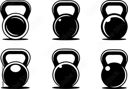 "Kettlebell and Dumbbell Silhouette – Strength Training Fitness Icon"