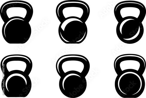 "Kettlebell and Dumbbell Silhouette – Strength Training Fitness Icon"