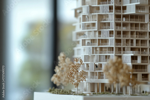 Generative AI concept of a modern architecture design with open spaces, generative ai