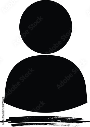 Simple black silhouette of a person s head and shoulders on transparent background