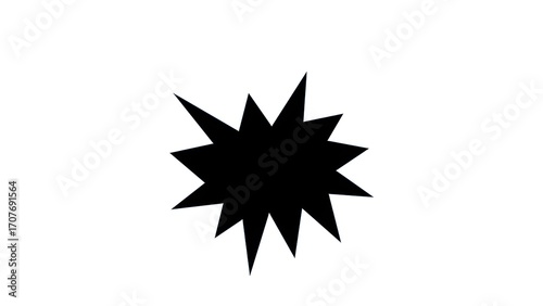 Black Burst Star Shape, isolated on white background