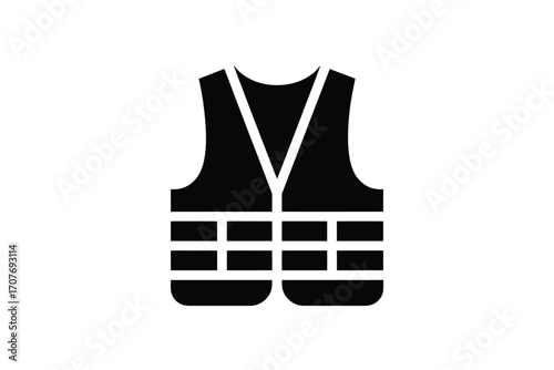 Black silhouette of a high visibility safety vest