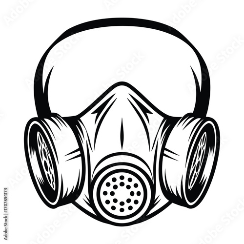Various black protective mask line icons are displayed against a plain white background
