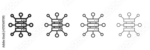 Source  Icon Set With Multiple Line Styles Vector Illustration 