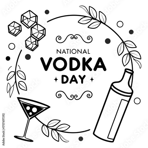 NATIONAL VODKA DAY vector illustration