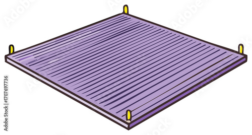 Purple platform with looped corners isometric view cartoon illustration