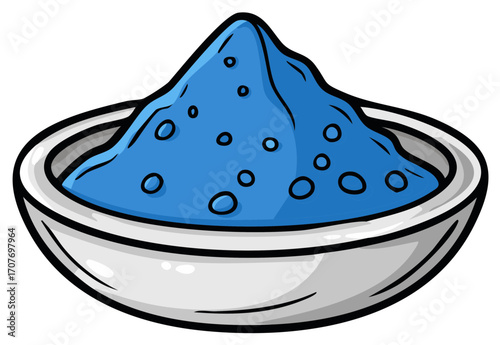 Blue Powder in a Bowl, Colorful Powdered Dye, Holi Celebration, Food Coloring, Bright Color