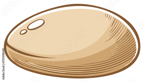 Simple Brown Egg Illustration with Subtle Shading and Outlines