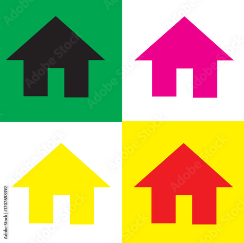 Home and House Symbol Pack in Bright Colors