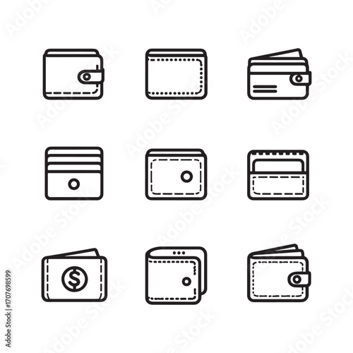 Wallet line art creative stylish functional concepts