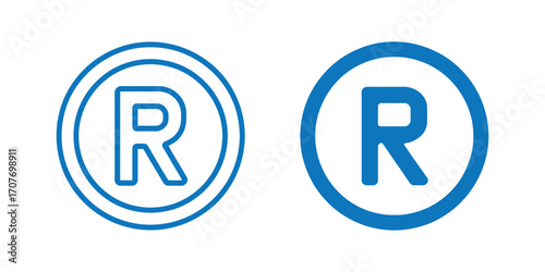 Two registered trademark symbols isolated on white background, one with a double line