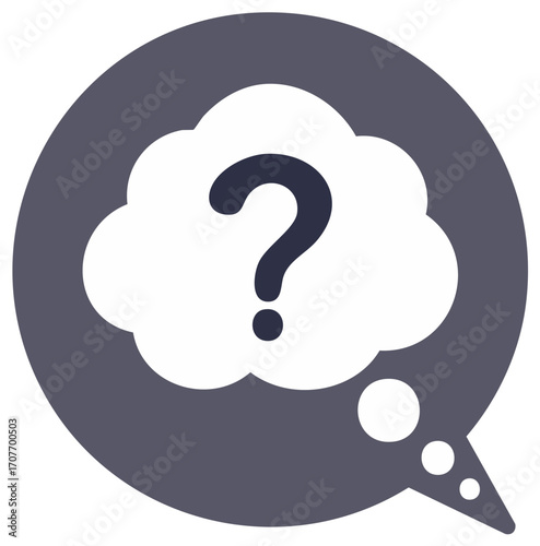 Question Mark in a Speech Bubble Cloud Icon Graphic Illustration Communication Concept