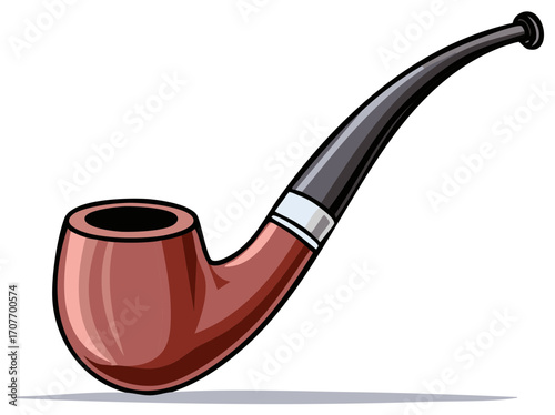 Classic Tobacco Pipe, Smoking Accessory with Curved Stem