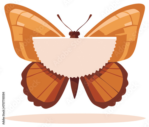 Stylized Butterfly Illustration, Colorful Abstract Design, Decorative Artwork